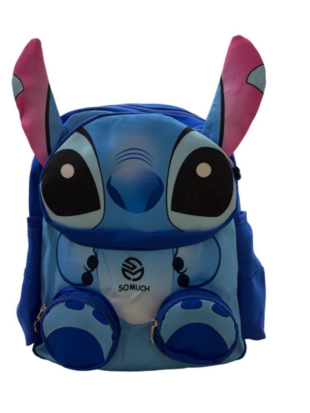 Blue Character Kids Backpack with Pink Ear Accents